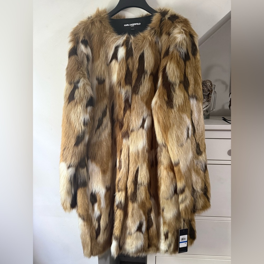 Karl Lagerfeld faux fur coat NWT